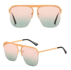 Women's Oversized Square Rimless 'Kassiani' Metal Sunglasses