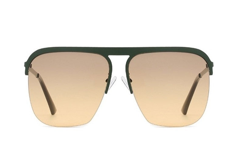 Women's Oversized Square Rimless 'Kassiani' Metal Sunglasses