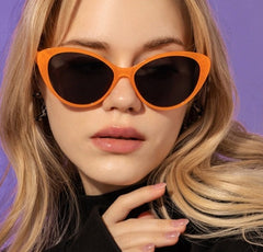 Women's Cat Eye 'Minty Orange' Plastic Sunglasses