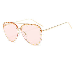 Women's Oversized Luxury Pilot 'Sunset Strip' Metal Sunglasses