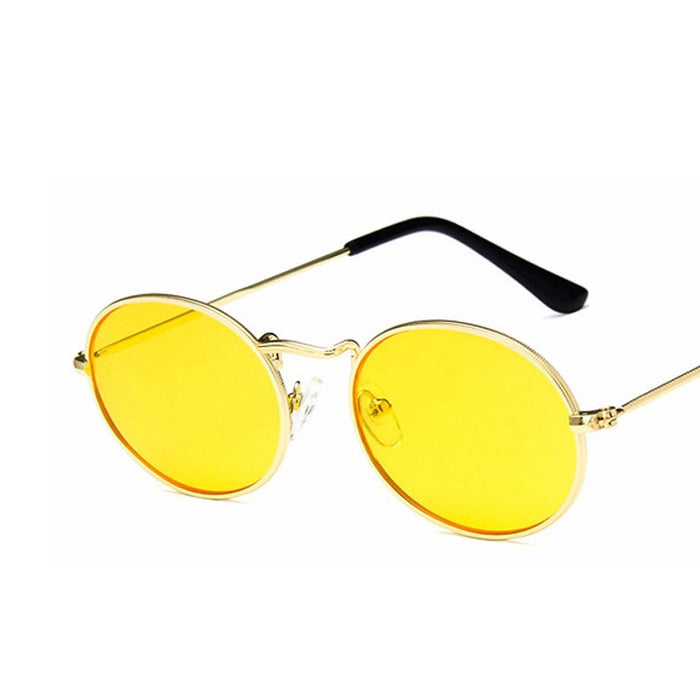 Women's Retro Oval "Diner Vibes" Metal Sunglasses