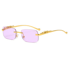 Unisex Vintage Rimless "Cool Oldie" Square Sunglasses