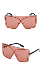 Women's Oversized Square 'Fancy Pants' Metal Sunglasses