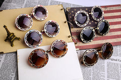 Women's Oversized Retro Round 'Over World' Plastic Sunglasses