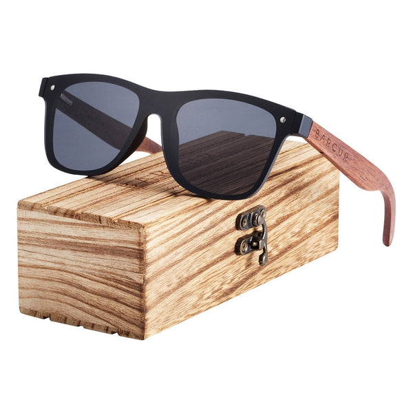 Men's Square 'Kenneth' Wooden Sunglasses