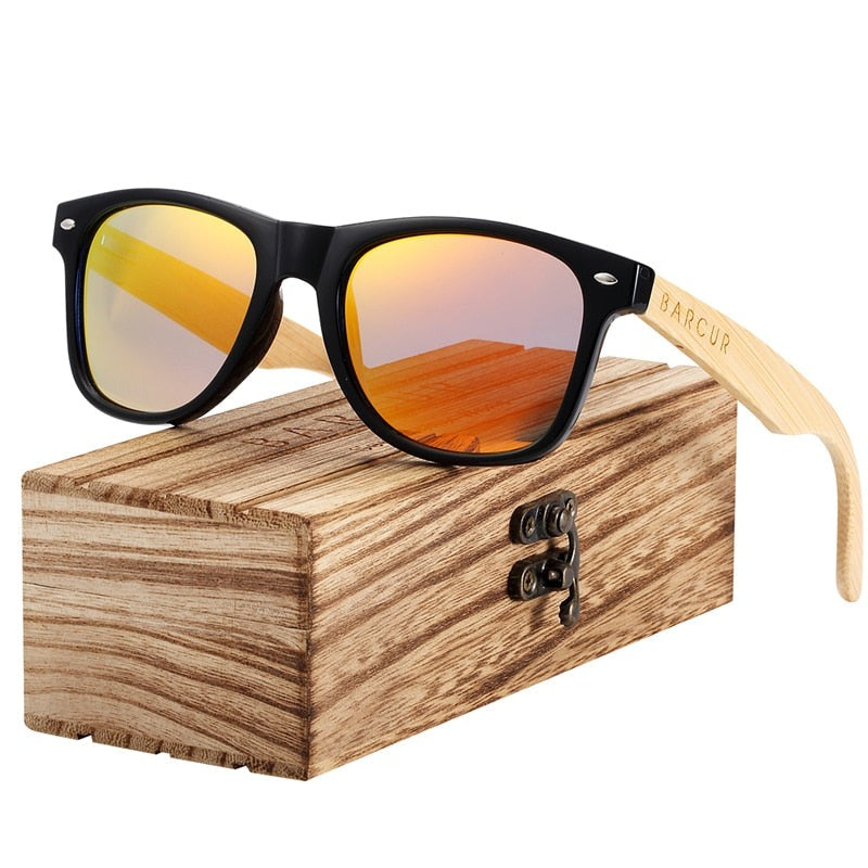 Men's Trend Square "Aloha" Wooden Sunglasses