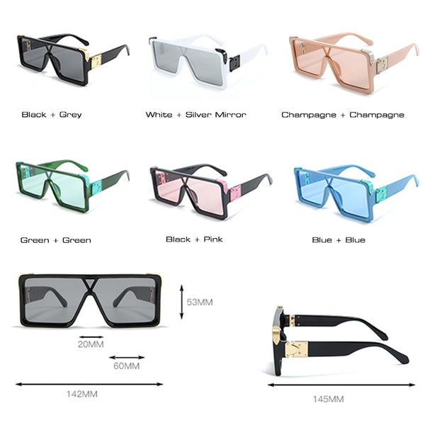 Women's Oversized Square 'Magnolia Shine' Plastic Sunglasses