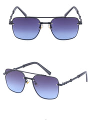 Men's Square Gradient 'Aegis Mirror' Metal  Sunglasses