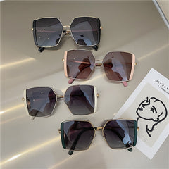 Women's Trendy Square 'Out of The Bleu' Metal Sunglasses