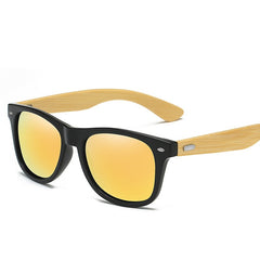 Men's Retro Square 'Sturdy' Wooden Sunglasses