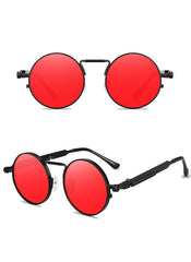 Unisex Round Vintage' Vent' Alloy  Sunglasses