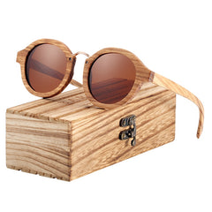 Women's Round 'Lycel' Wooden Sunglasses