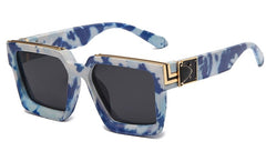 Men's Oversize 'Aries Blued' Plastic Sunglasses