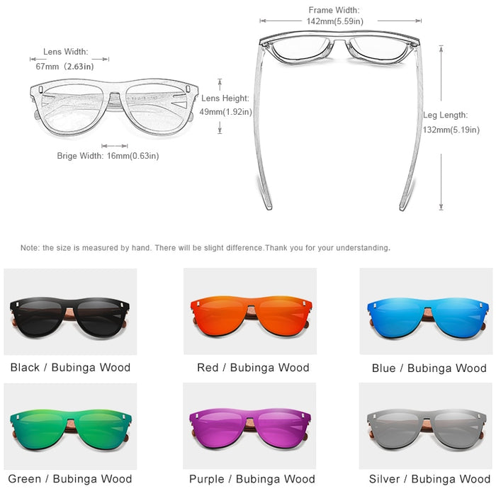 Men's Square 'Wendel ' Wooden Sunglasses