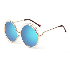 Women's Vintage Oversize Round 'Totoro' Metal Sunglasses