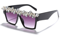 Women's Oversized Square 'La Diva' Plastic Sunglasses