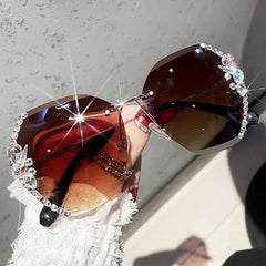 Women's Vintage Rimless Rhinestone 'Magic Spells' Sunglasses