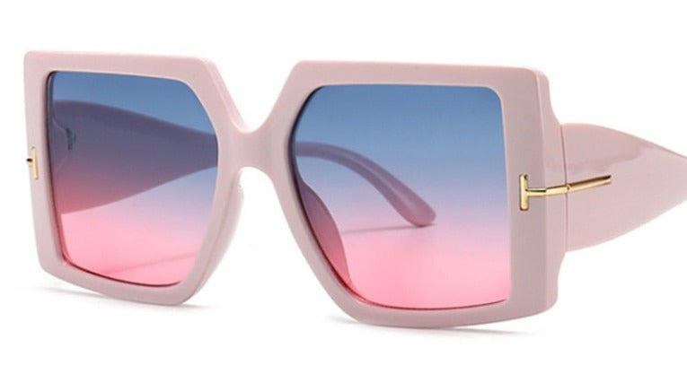 Women's Oversized Square 'Devi ' Plastic Sunglasses