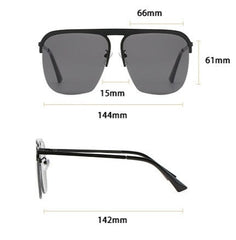 Women's Oversized Square Rimless 'Kassiani' Metal Sunglasses