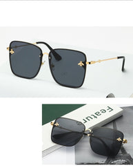 Women's Oversize Rimless 'Faze' Square Metal Sunglasses