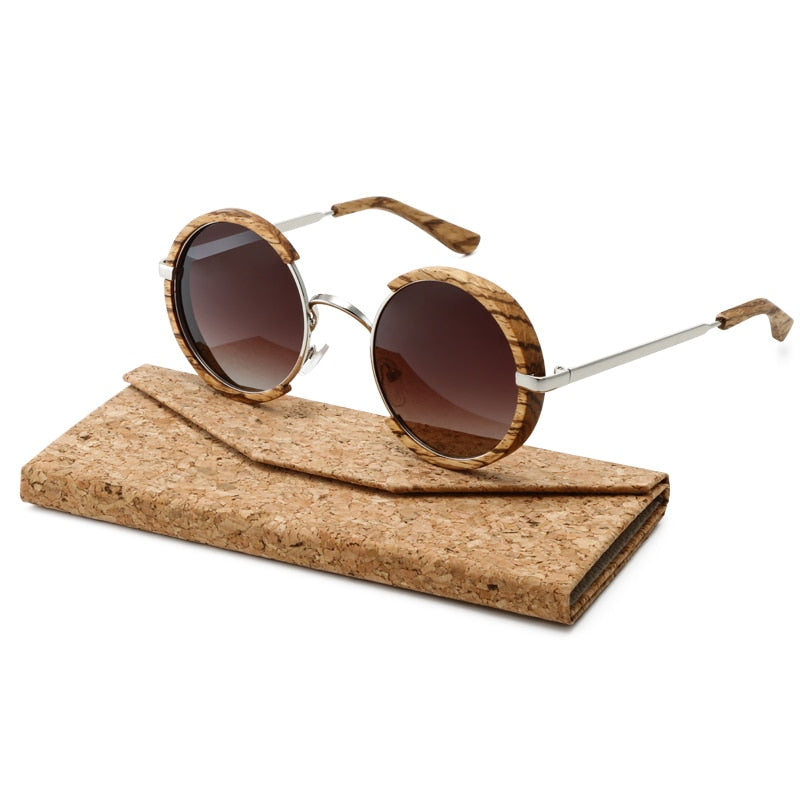 Men's Round 'Doni' Wooden Sunglasses