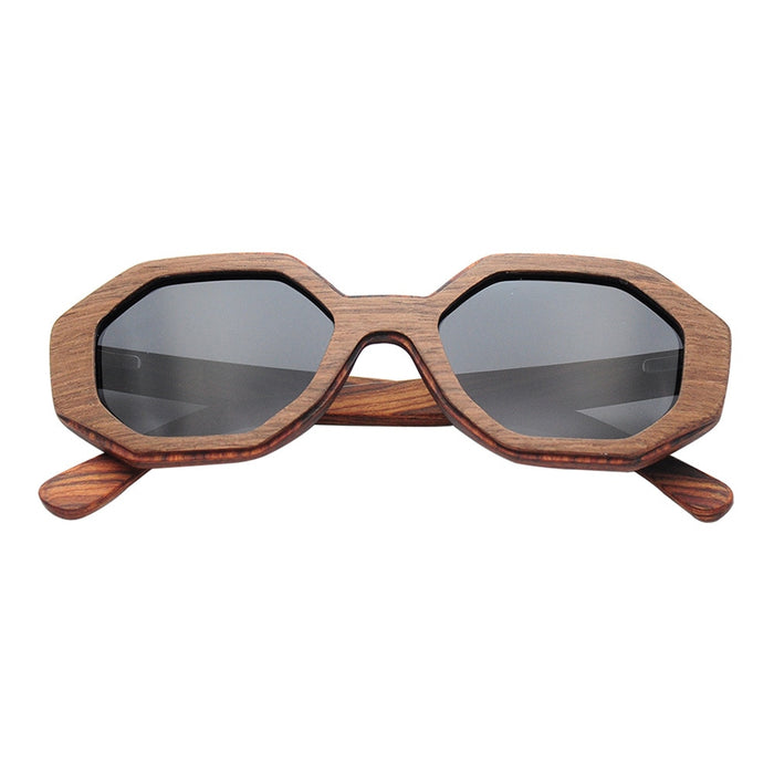 Men's Unique Hexagonal 'Side Eyez' Wooden Sunglasses