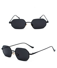 Men's Small Hexagonal 'Action' Metal Sunglasses