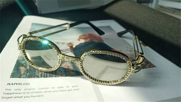 Women's Small Round 'Bling Out' Plastic Sunglasses