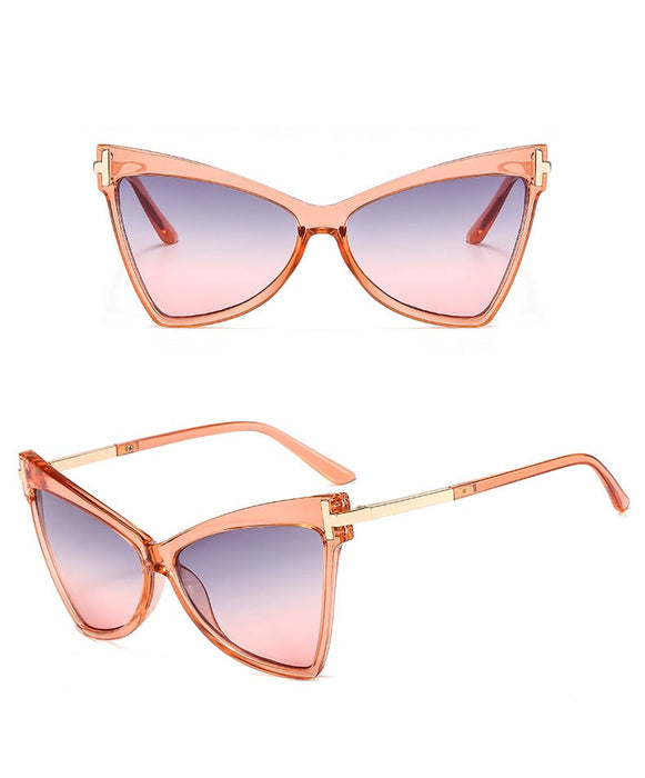 Women's Vintage 'Butterfly' Oversized Cat Eye Sunglasses