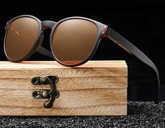 Women's Oval GM Polarized 'Esmeralda Sun' Wooden Sunglasses