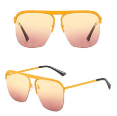 Women's Oversized Square Rimless 'Kassiani' Metal Sunglasses