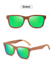 Men's Square Polarized 'Oishi' Wooden Sunglasses