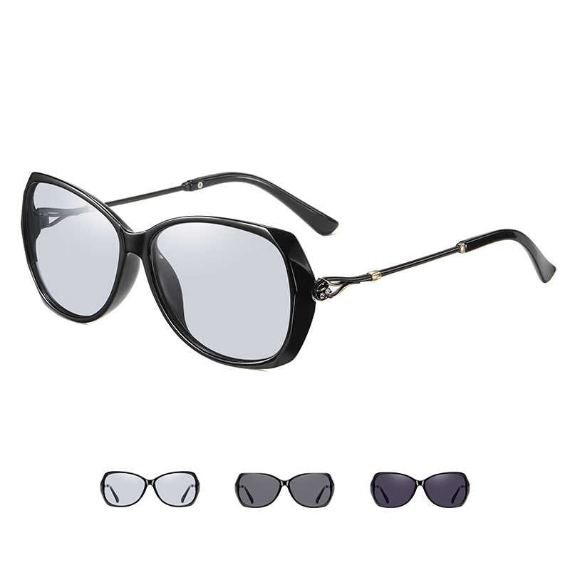 Women's Oversized Round 'Vines' Metal  Sunglasses