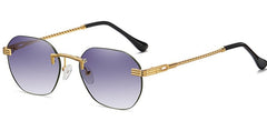 Women's Rimless Oval 'Fiend' Metal Sunglasses