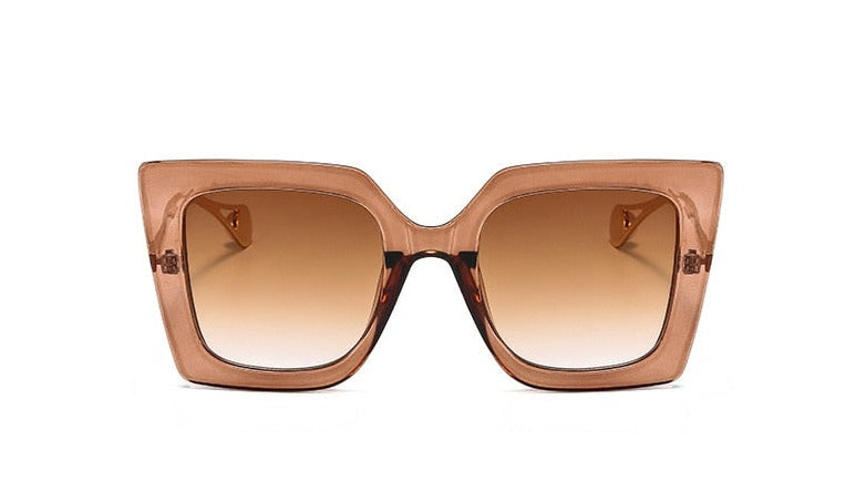 Women's Oversized Square 'Ocelot' Metal Sunglasses