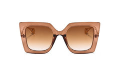 Women's Oversized Square 'Ocelot' Metal Sunglasses