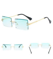 Women's Rectangular 'Pajama' Metal Sunglasses