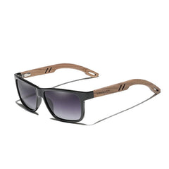 Men's Square 'Pure' Wooden Sunglasses