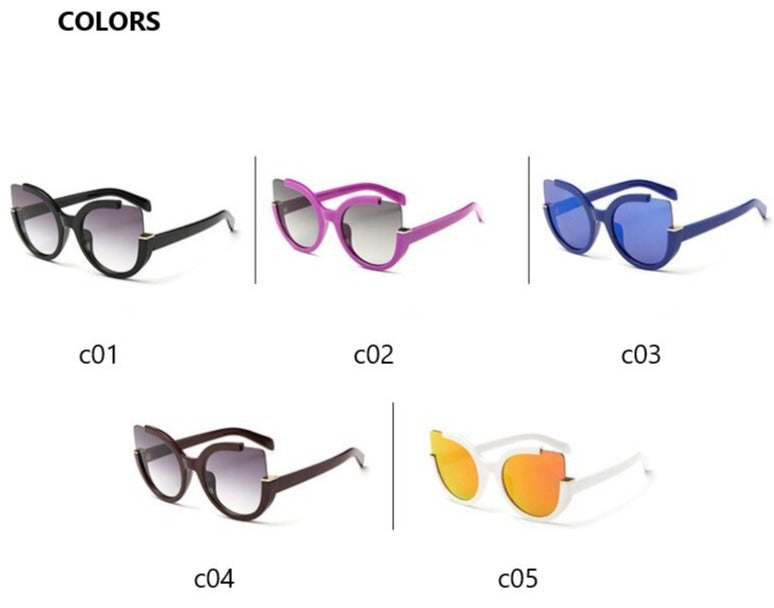 Women's Retro Cat Eye 'Breaker Blue' Plastic Sunglasses