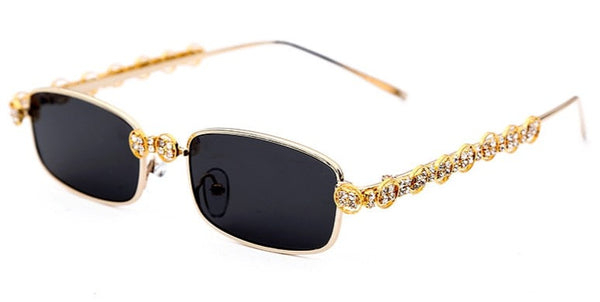 Women's Rectangle 'Simply Gem' Metal Sunglasses