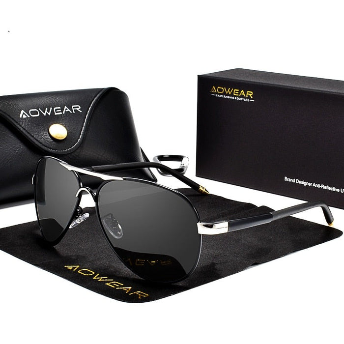 Men's Aviator 'Dash' Alloy Sunglasses