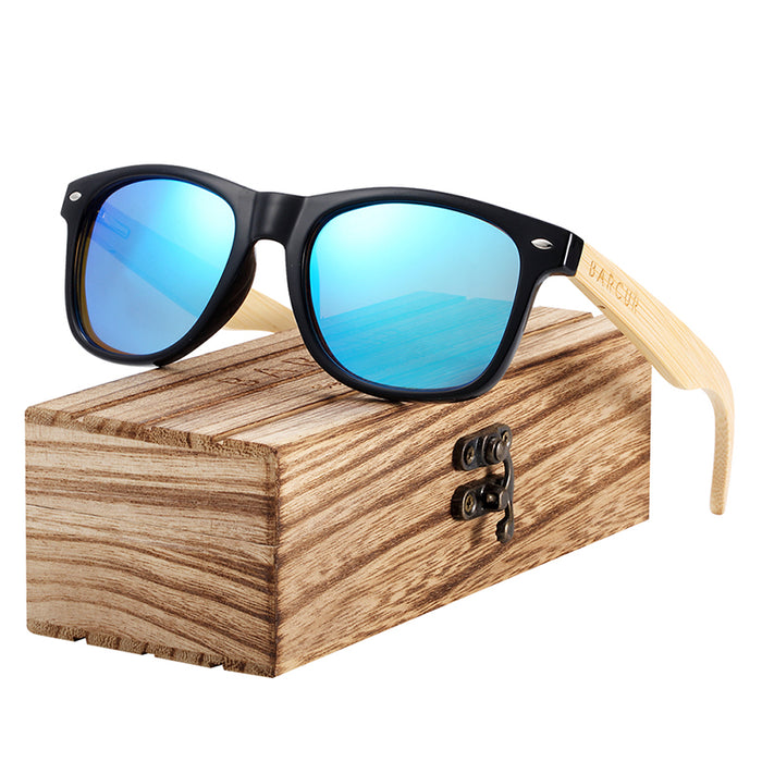 Men's Trend Square "Aloha" Wooden Sunglasses