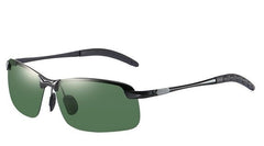 Men's Polarized Rectangular 'Tour' Metal Sunglasses