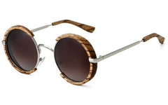 Men's Round Polarized 'Echelon' Wooden Sunglasses