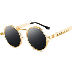 Unisex Round Vintage' Vent' Alloy  Sunglasses