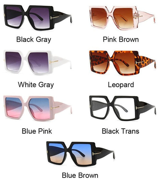 Women's Oversized Square 'Devi ' Plastic Sunglasses