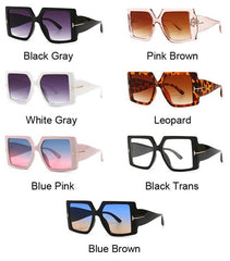 Women's Oversized Square 'Devi ' Plastic Sunglasses