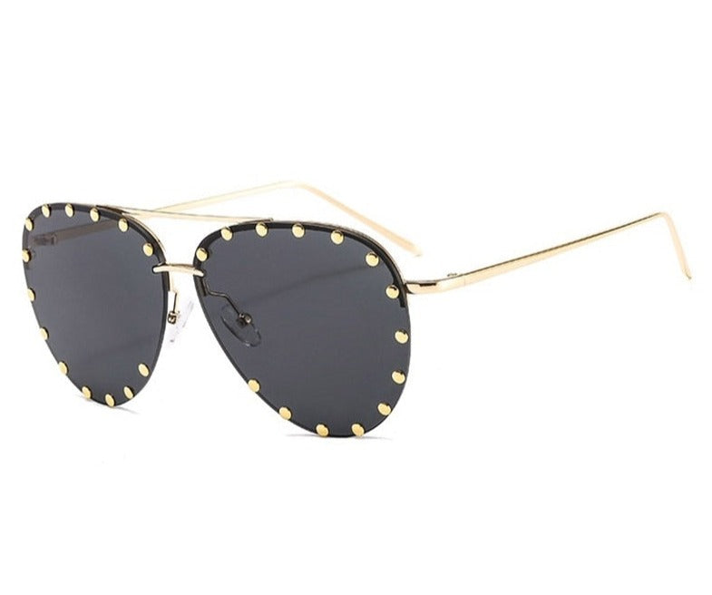 Women's Oversized Luxury Pilot 'Sunset Strip' Metal Sunglasses