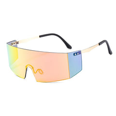 Women's Rimless Rectangle 'Hell's Angel' Plastic Sunglasses