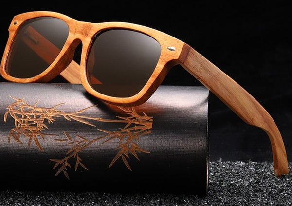 Men's Polarized Oval 'Darko' Wooden Sunglasses